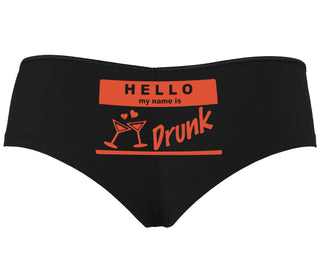 Hello My Name Is Drunk - Black Boyshort