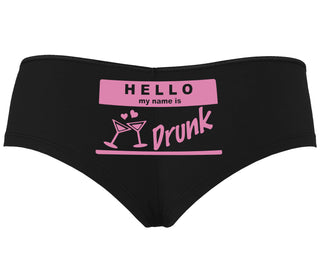 Hello My Name Is Drunk - Black Boyshort
