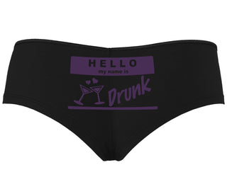 Hello My Name Is Drunk - Black Boyshort