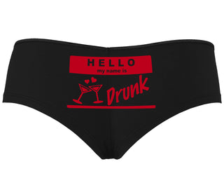 Hello My Name Is Drunk - Black Boyshort