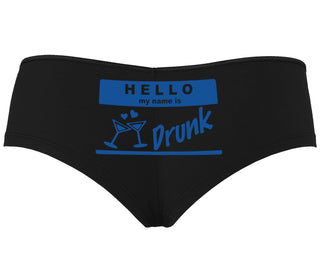 Hello My Name Is Drunk - Black Boyshort