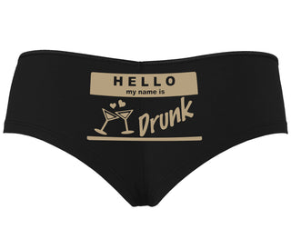 Hello My Name Is Drunk - Black Boyshort
