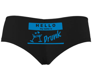 Hello My Name Is Drunk - Black Boyshort