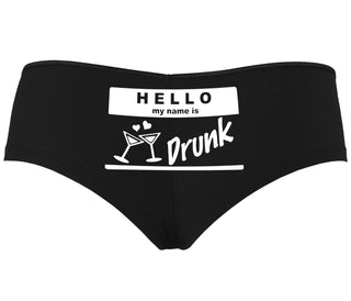 Hello My Name Is Drunk - Black Boyshort