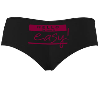 Hello My Name Is Easy - Black Boyshort