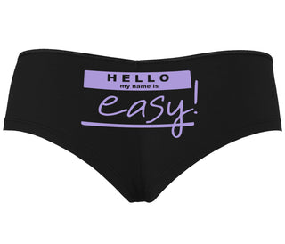 Hello My Name Is Easy - Black Boyshort