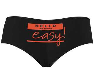 Hello My Name Is Easy - Black Boyshort