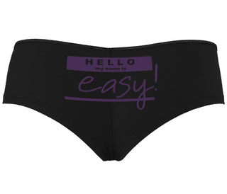 Hello My Name Is Easy - Black Boyshort