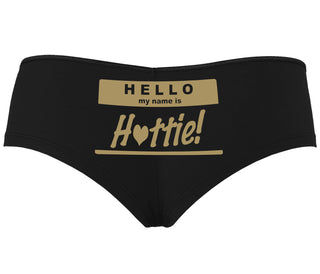 Hello My Name Is Hottie - Black Boyshort