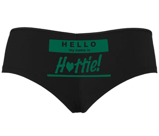 Hello My Name Is Hottie - Black Boyshort