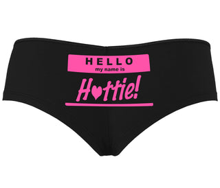 Hello My Name Is Hottie - Black Boyshort