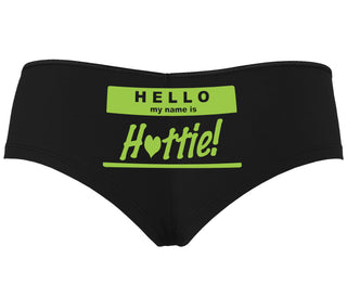 Hello My Name Is Hottie - Black Boyshort