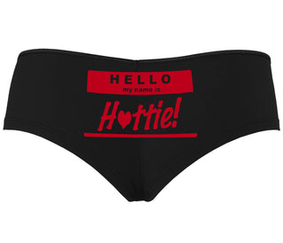 Hello My Name Is Hottie - Black Boyshort