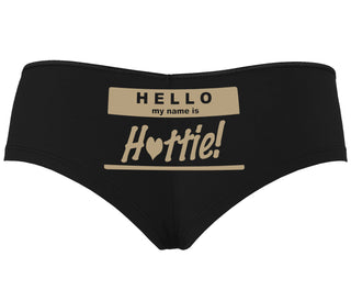 Hello My Name Is Hottie - Black Boyshort