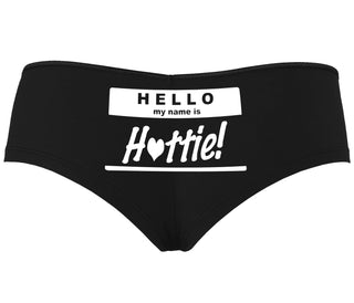 Hello My Name Is Hottie - Black Boyshort