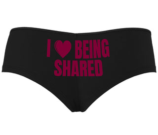I Love Being Shared - Black Boyshort