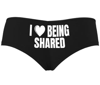 I Love Being Shared - Black Boyshort