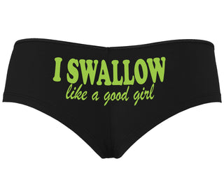 I Swallow Like A Good Girl - Black Boyshort