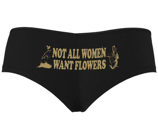 Not All Women Want Flowers - Black Boyshort