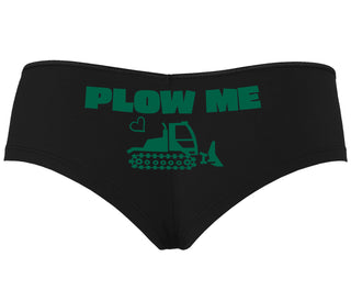 Plow Me - Funny Tractor Design - Black Boyshort