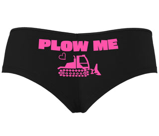 Plow Me - Funny Tractor Design - Black Boyshort