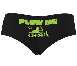 Plow Me - Funny Tractor Design - Black Boyshort