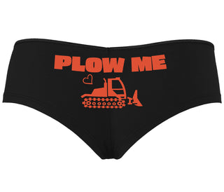 Plow Me - Funny Tractor Design - Black Boyshort
