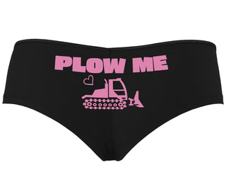 Plow Me - Funny Tractor Design - Black Boyshort