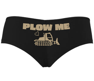 Plow Me - Funny Tractor Design - Black Boyshort