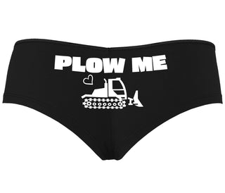 Plow Me - Funny Tractor Design - Black Boyshort