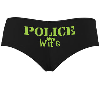 Police Wife Stencil Design - Black Boyshort