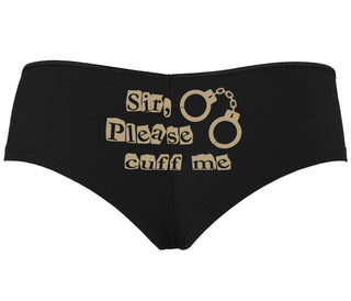 Sir Please Cuff Me - Black Boyshort