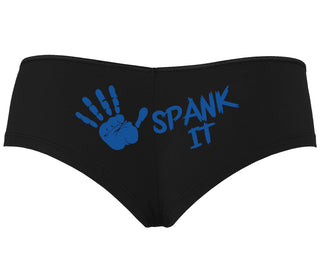 Spank It - Cute Hand Print - Black Boyshort