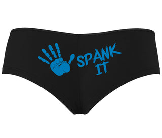 Spank It - Cute Hand Print - Black Boyshort