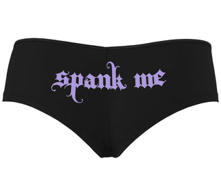 Spank Me - Goth Font - Black Boyshort