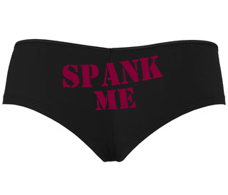 Spank Me. Stencil Design - Black Boyshort