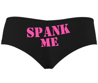Spank Me. Stencil Design - Black Boyshort