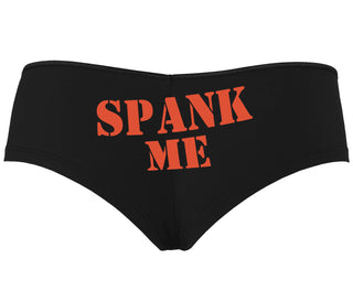 Spank Me. Stencil Design - Black Boyshort