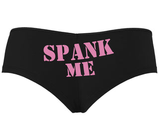 Spank Me. Stencil Design - Black Boyshort
