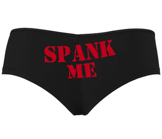 Spank Me. Stencil Design - Black Boyshort