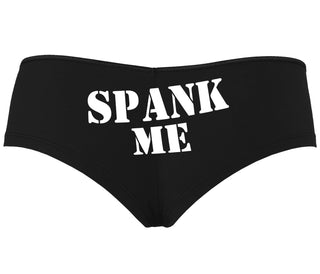 Spank Me. Stencil Design - Black Boyshort