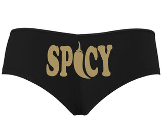 Spicy - Cute Pepper Logo - Black Boyshort