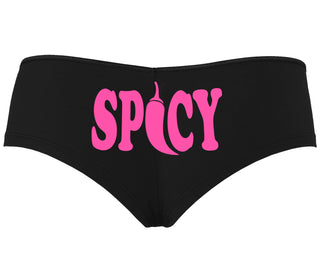 Spicy - Cute Pepper Logo - Black Boyshort