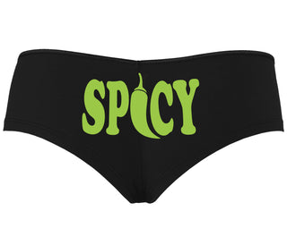 Spicy - Cute Pepper Logo - Black Boyshort