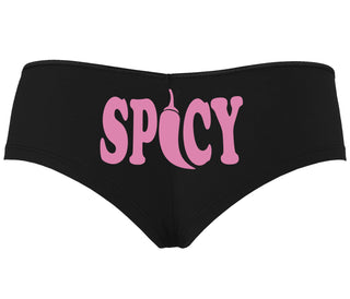 Spicy - Cute Pepper Logo - Black Boyshort