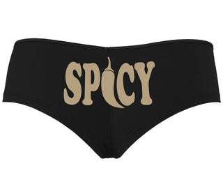 Spicy - Cute Pepper Logo - Black Boyshort