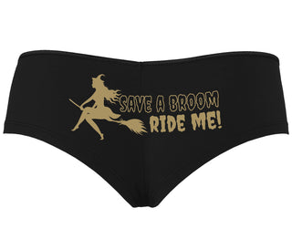 Save A Broom - Ride Me - Witch - Black Boyshort