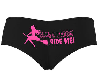 Save A Broom - Ride Me - Witch - Black Boyshort