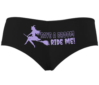 Save A Broom - Ride Me - Witch - Black Boyshort