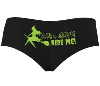 Save A Broom - Ride Me - Witch - Black Boyshort